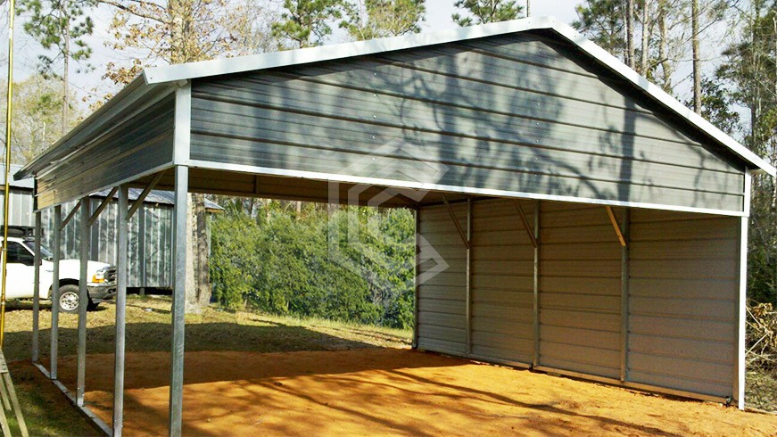 20x21x8-extended-gable-metal-carport carports steel
