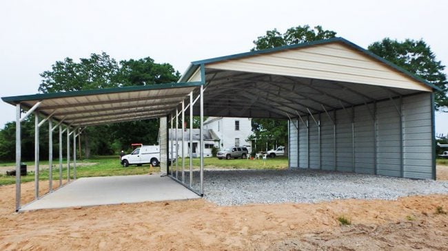 26x35x12-custom-steel-carport-with-lean-to