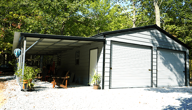 36x36 Vertical Roof Lean-to Garage Building | 36x36 Metal Garage Prices